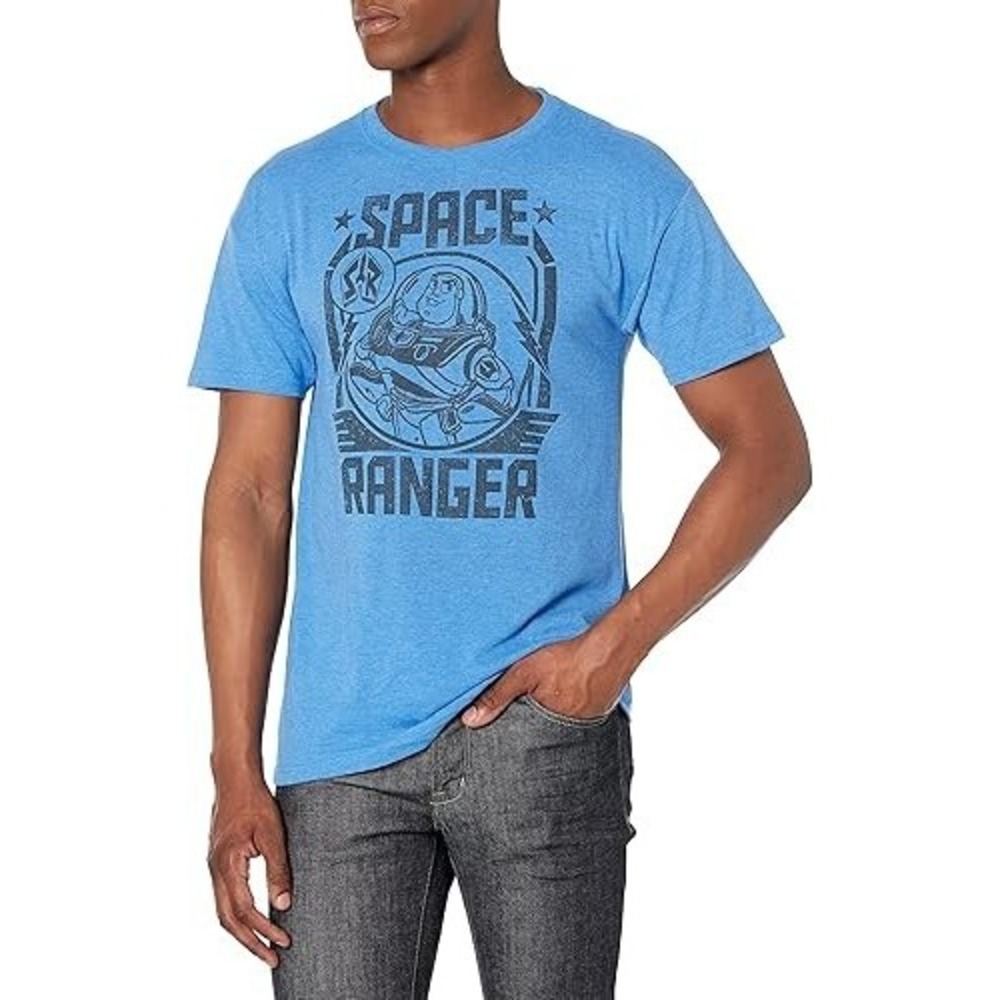 Men's Pixar Disney Space Ranger T-Shirt XL Blue Short Sleeves Pullover Graphics